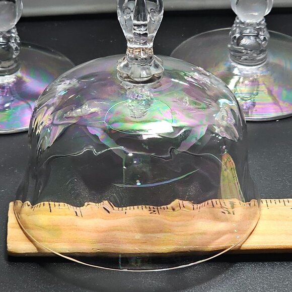 4 Fostoria Coral Pearl Low Coupe 4.5" champagne sherbet cocktail Iridescent Cry - Picture 6 of 7